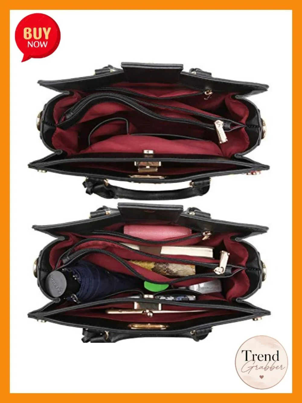 Vegan Leather Satchel Work Tote Shoulder Bag Top Handle Purse with Matching